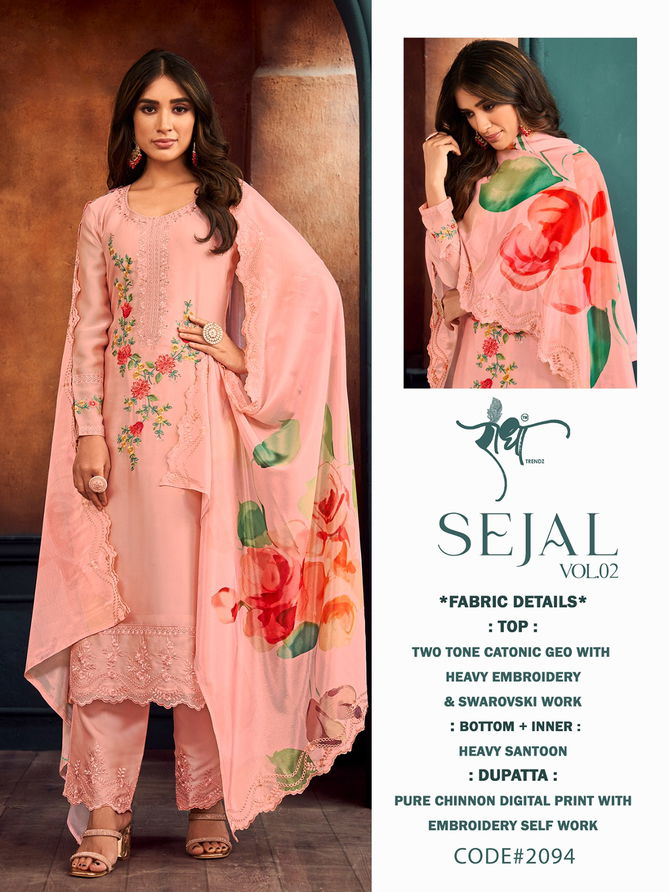 Sejal Vol 2 By Radha Trendz Georgette Embroidery Salwar Kameez Suppliers In India
